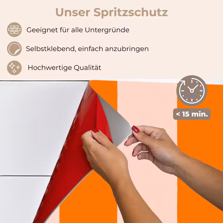 Strepen - Modern - Oranje keuken achterwand spatscherm klein 900 -spatscherm_DE