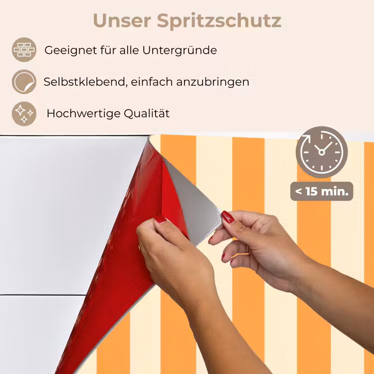 Strepen - Patroon - Oranje keuken achterwand spatscherm klein 900 -spatscherm_DE