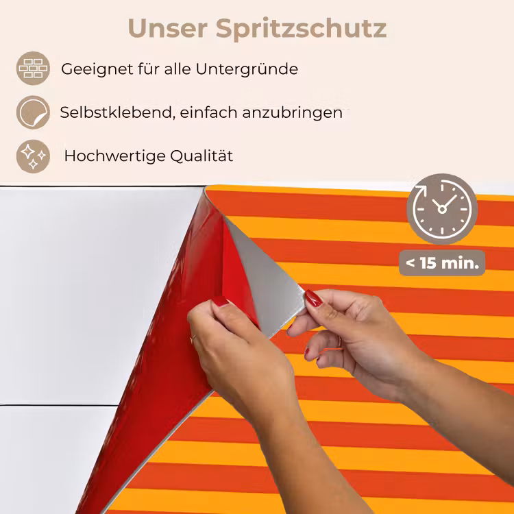 Strepen - Patroon - Oranje keuken achterwand spatscherm klein 900 -spatscherm_DE
