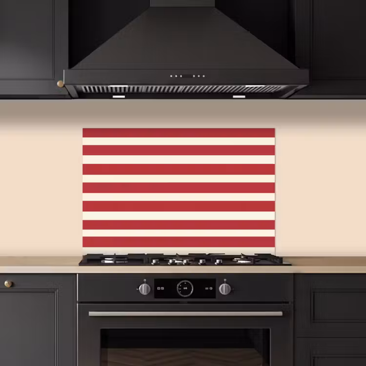 Strepen - Patroon - Rood keuken achterwand spatscherm klein 900 -sfeer1