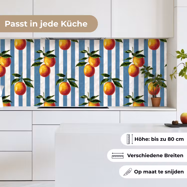 Strepen - Citroen - Blauw keuken achterwand 2 middel 871 -sfeer4_DE