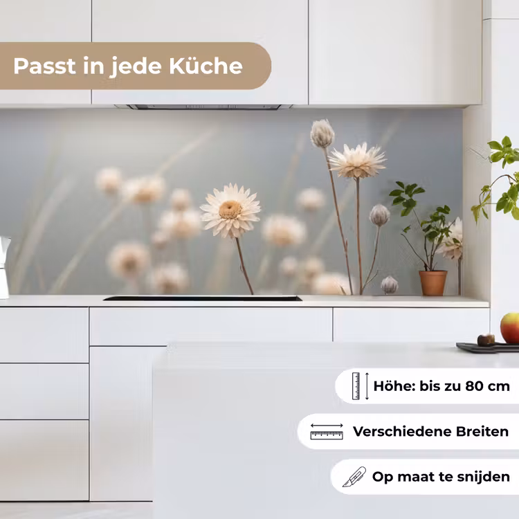 Strobloemen - Wit - Daglicht keuken achterwand 2 middel -sfeer4_DE