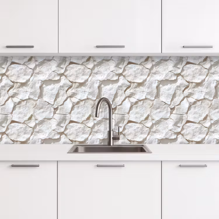 Structuur - Rots - Wit keuken achterwand 2 middel 871 -3d