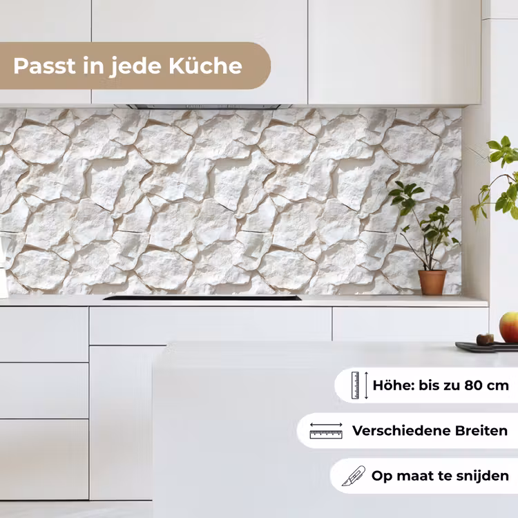 Structuur - Rots - Wit keuken achterwand 2 middel 871 -sfeer4_DE