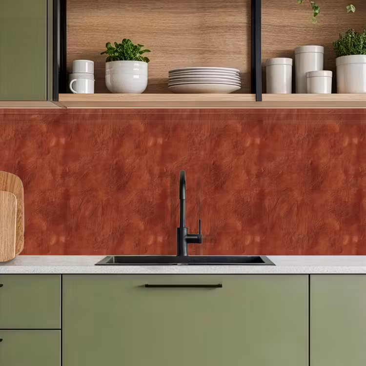 Stucwerk - Textuur - Terracotta keuken achterwand 2 middel 871 -sfeer3