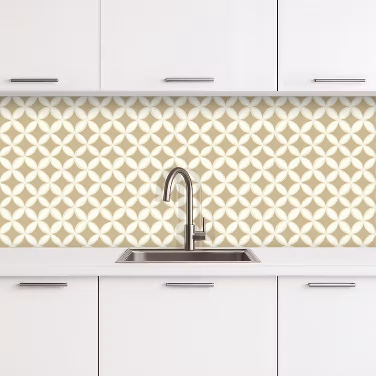 Symmetrisch - Motief - Beige keuken achterwand 2 middel 871 -3d