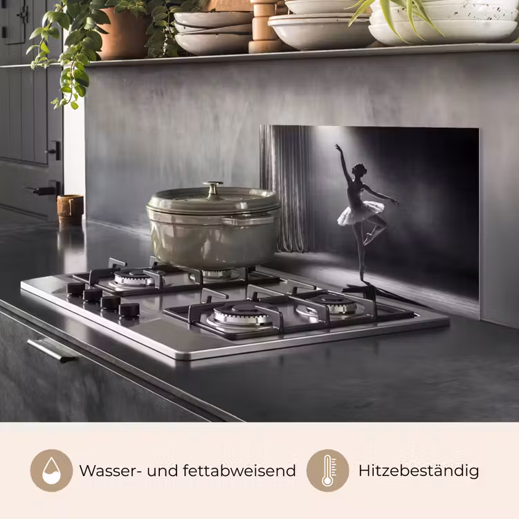 Danser - Podium - Zwart-wit - Kunst - Klassiek keuken achterwand spatscherm klein -usp_DE
