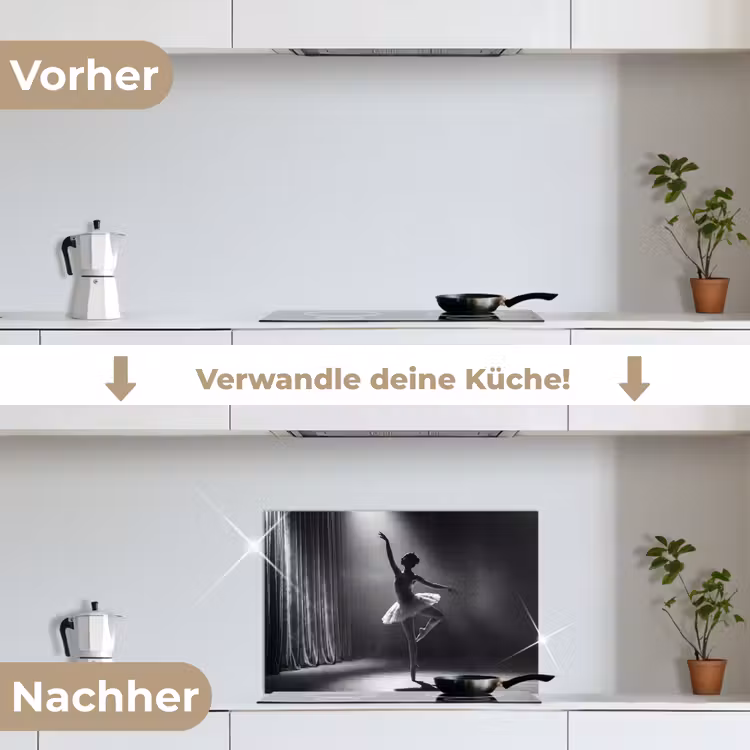 Danser - Podium - Zwart-wit - Kunst - Klassiek keuken achterwand spatscherm klein -voor_na_DE