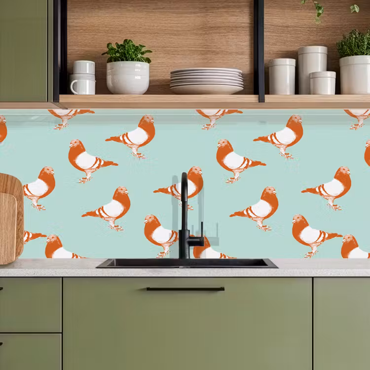 Duif - Vogel - Patroon keuken achterwand 2 middel 871 -sfeer3