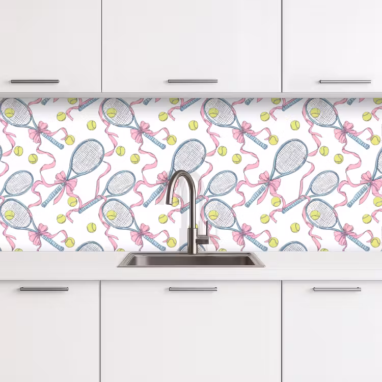 Tennis - Strikken - Kleurrijk keuken achterwand 2 middel 871 -3d