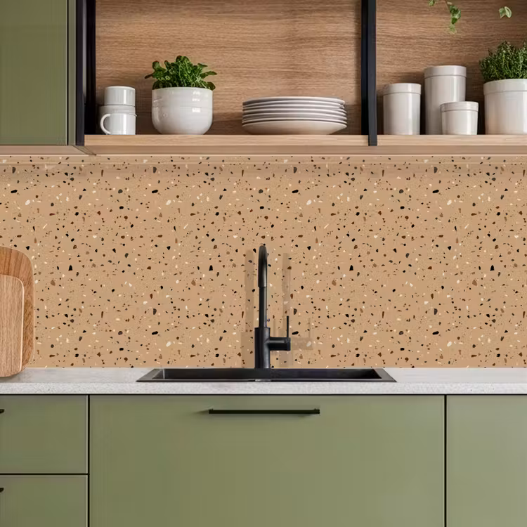 Terrazzo - Patroon - Beige keuken achterwand 2 middel 871 -sfeer3