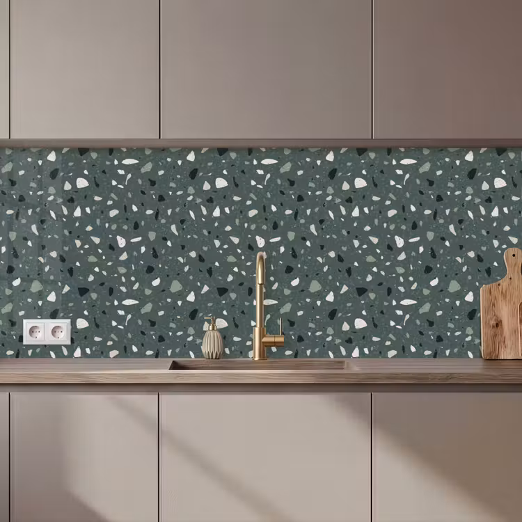 Terrazzo - Patroon - Kleurrijk - Groen keuken achterwand 2 middel 871 zz_3dshopping