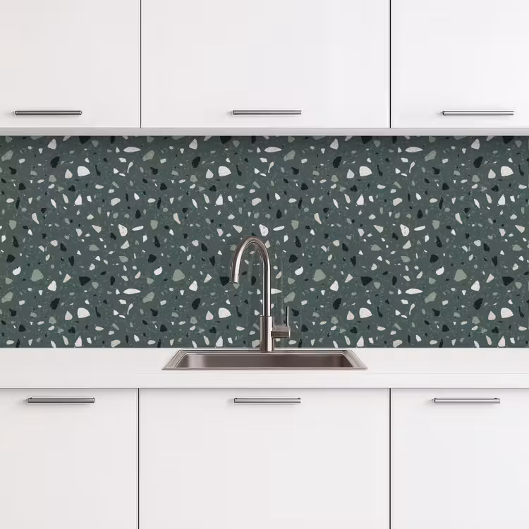 Terrazzo - Patroon - Kleurrijk - Groen keuken achterwand 2 middel 871 -3d