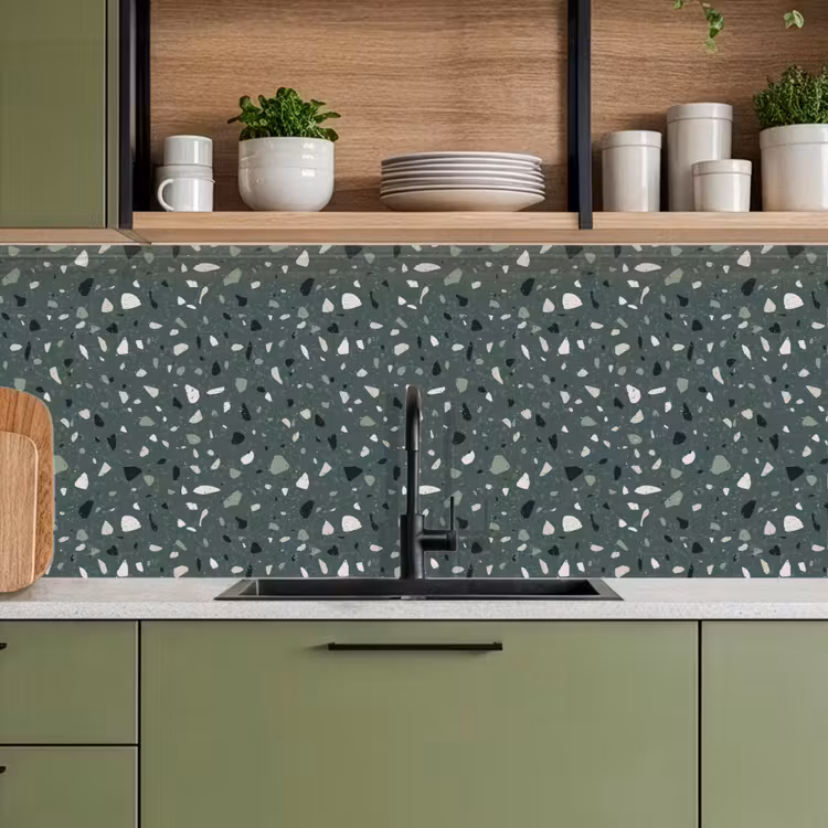 Terrazzo - Patroon - Kleurrijk - Groen keuken achterwand 2 middel 871 -sfeer3