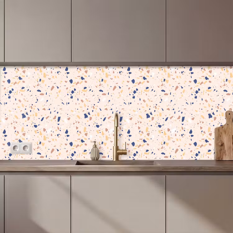 Terrazzo - Patroon - Kleurrijk - Indigo keuken achterwand 2 middel 871 zz_3dshopping