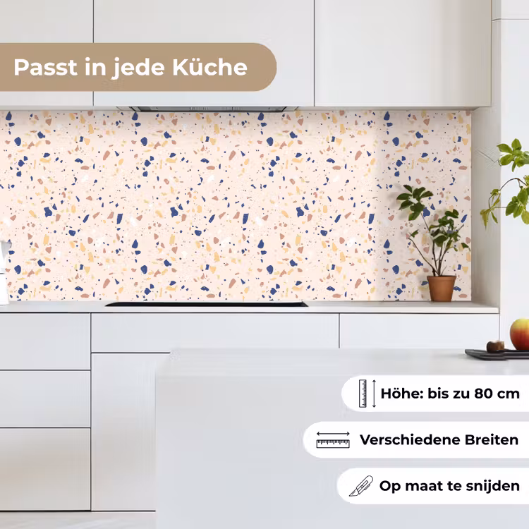 Terrazzo - Patroon - Kleurrijk - Indigo keuken achterwand 2 middel 871 -sfeer4_DE