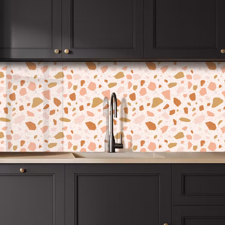 Terrazzo - Patroon - Kleurrijk - Zalm keuken achterwand 2 middel 871 -sfeer1
