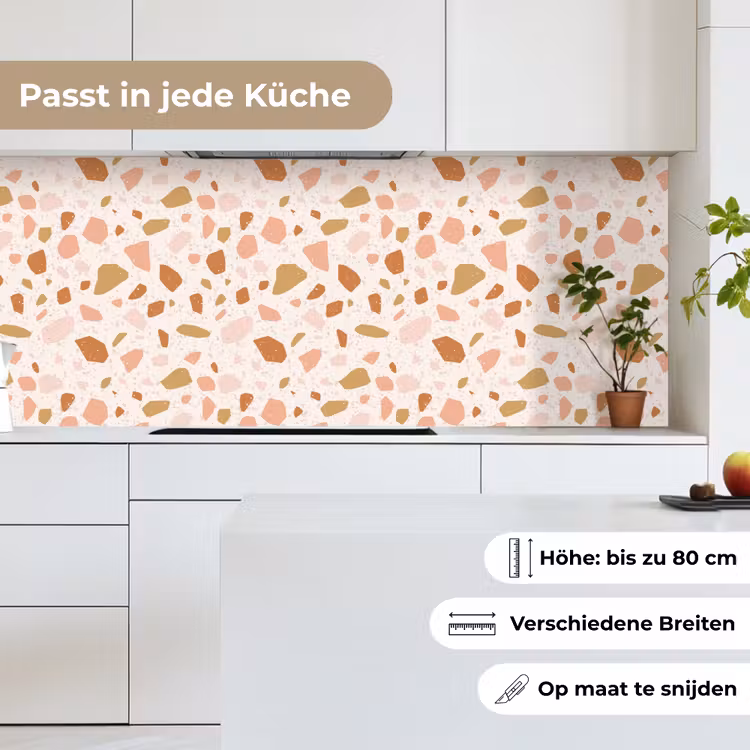 Terrazzo - Patroon - Kleurrijk - Zalm keuken achterwand 2 middel 871 -sfeer4_DE