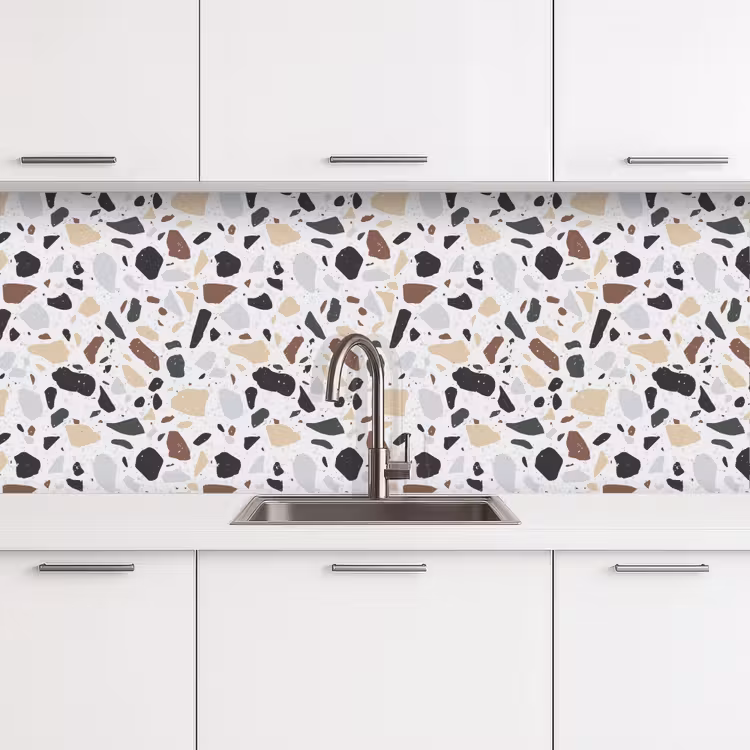 Terrazzo - Patroon - Kleurrijk - Klei keuken achterwand 2 middel 871 -3d