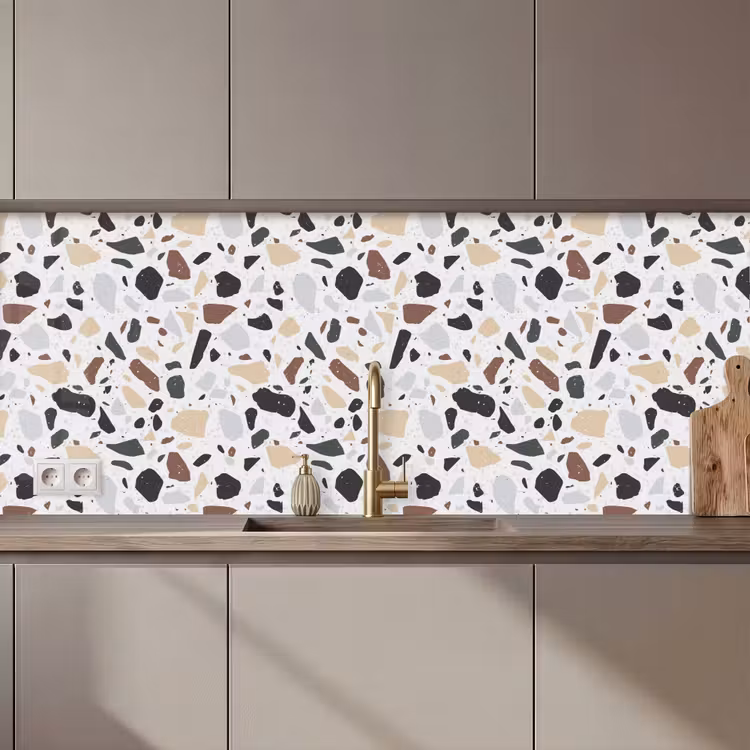 Terrazzo - Patroon - Kleurrijk - Klei keuken achterwand 2 middel 871 zz_3dshopping