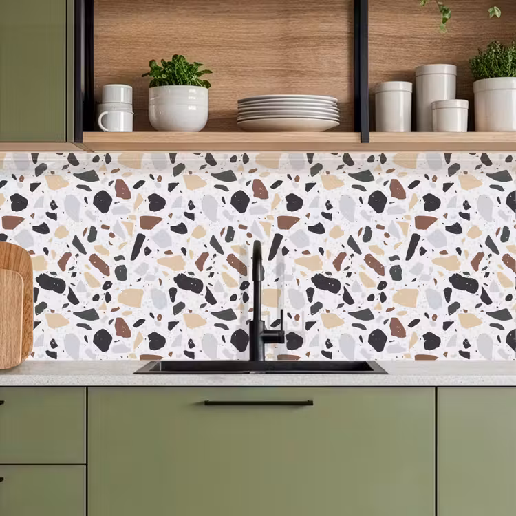 Terrazzo - Patroon - Kleurrijk - Klei keuken achterwand 2 middel 871 -sfeer3