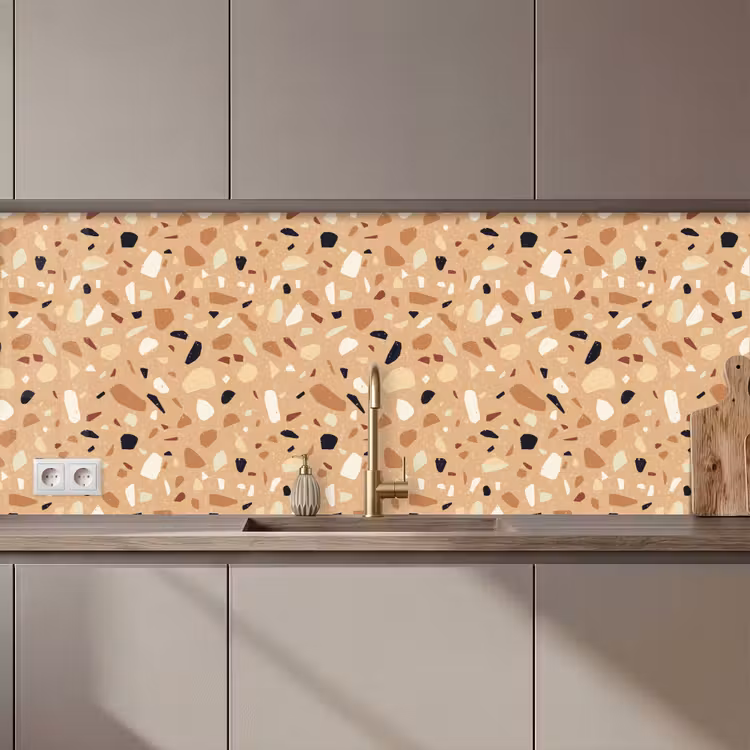 Terrazzo - Patroon - Kleurrijk - Oranje keuken achterwand 2 middel 871 zz_3dshopping
