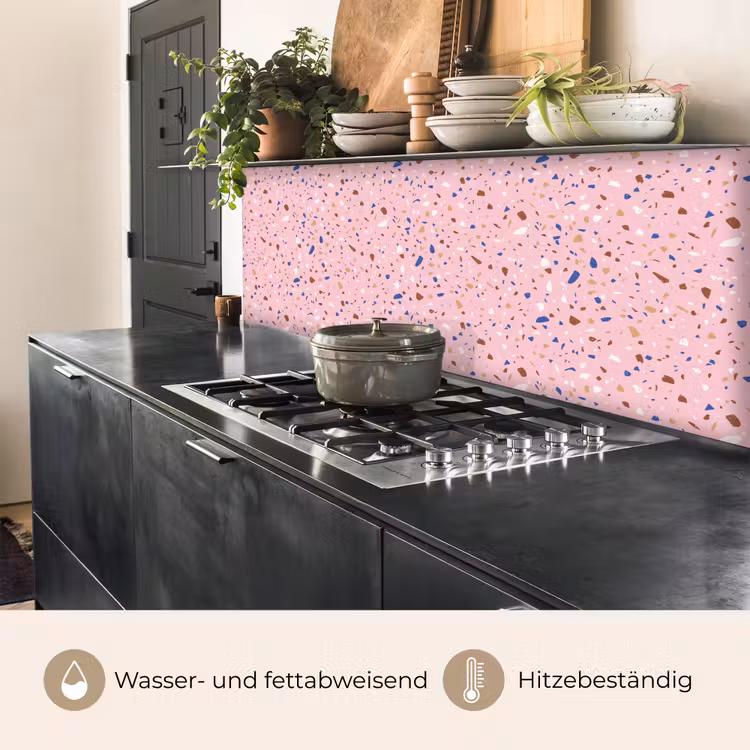 Terrazzo - Patroon - Kleurrijk - Roze keuken achterwand 2 middel 871 -usp_DE