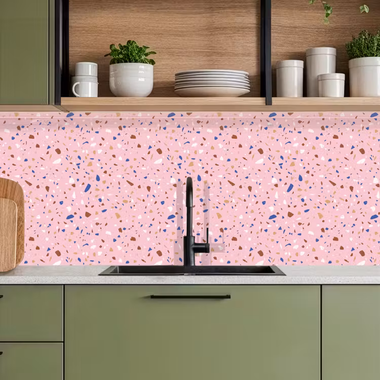 Terrazzo - Patroon - Kleurrijk - Roze keuken achterwand 2 middel 871 -sfeer3