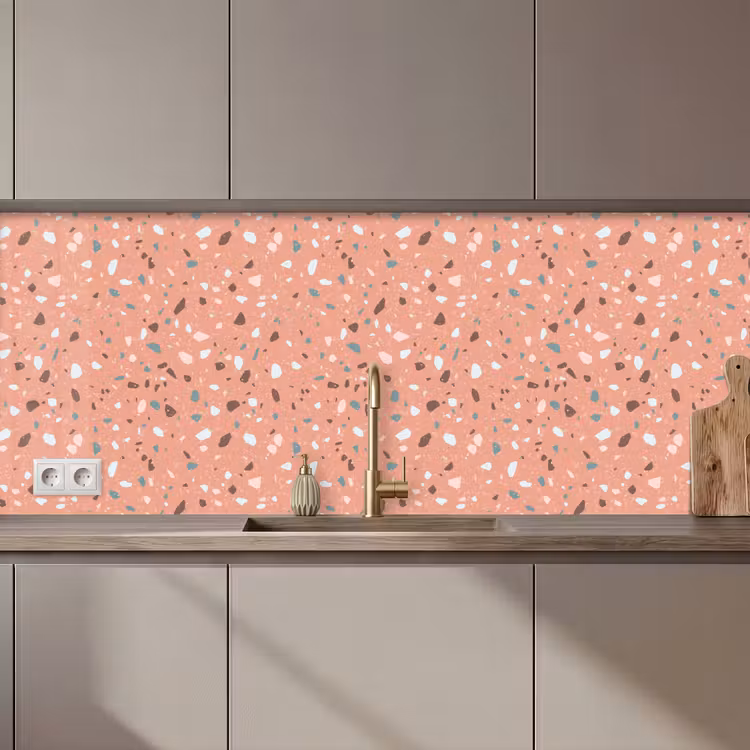 Terrazzo - Patroon - Kleurrijk - Roze - Blauw keuken achterwand 2 middel 871 zz_3dshopping