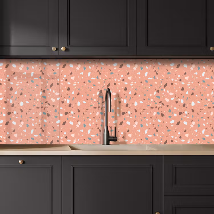 Terrazzo - Patroon - Kleurrijk - Roze - Blauw keuken achterwand 2 middel 871 -sfeer1