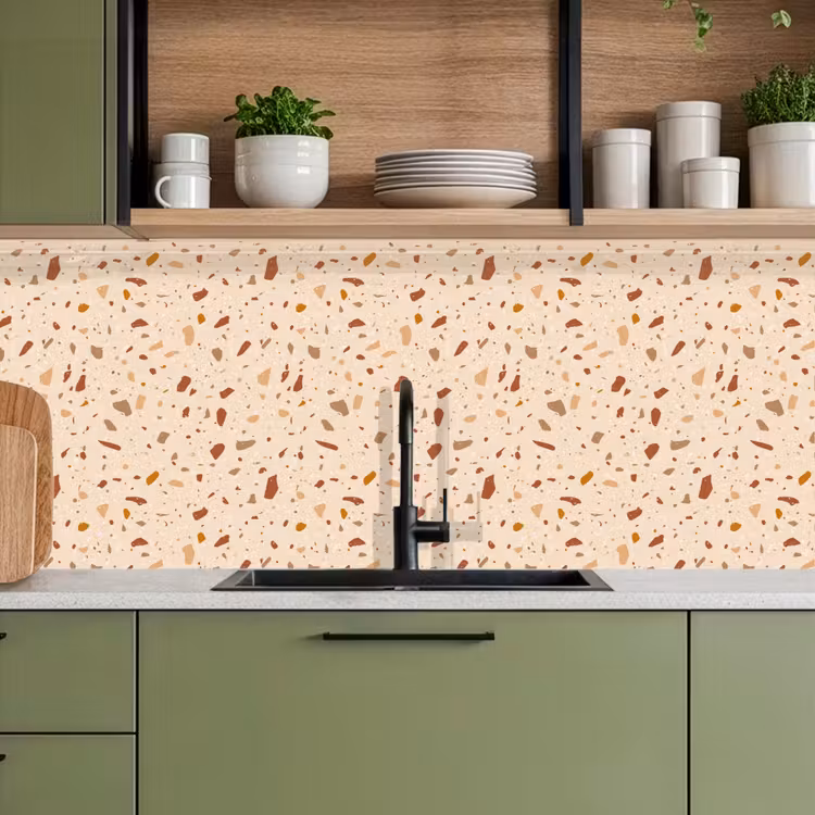 Terrazzo - Patroon - Kleurrijk - Steen keuken achterwand 2 middel 871 -sfeer3