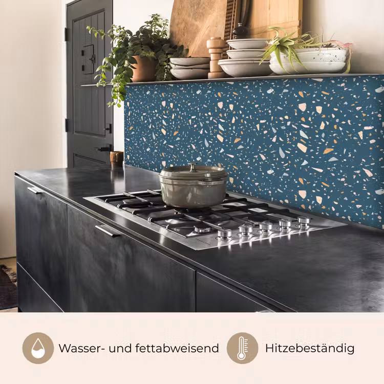 Terrazzo - Patroon - Kleurrijk - Diep blauw keuken achterwand 2 middel 871 -usp_DE