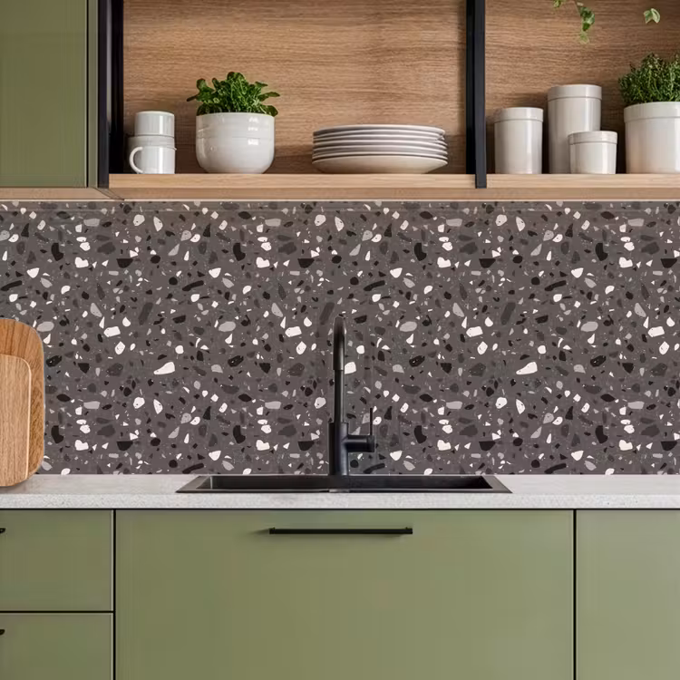 Terrazzo - Patroon - Grijs keuken achterwand 2 middel 871 -sfeer3