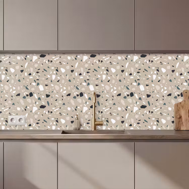 Terrazzo - Patroon - Groen keuken achterwand 2 middel 871 zz_3dshopping