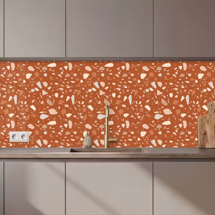 Terrazzo - Patroon - Klei keuken achterwand 2 middel 871 zz_3dshopping