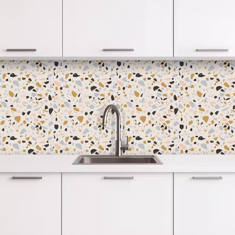 Terrazzo - Patroon - Neutraal - Zacht - Multi keuken achterwand 2 middel 871 -3d