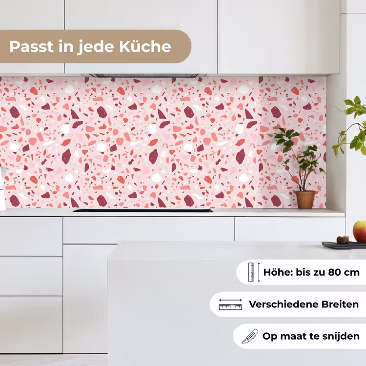 Terrazzo - Patroon - Roze keuken achterwand 2 middel 871 -sfeer4_DE