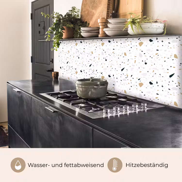 Terrazzo - Patroon - Wit - Neutraal keuken achterwand 2 middel 871 -usp_DE