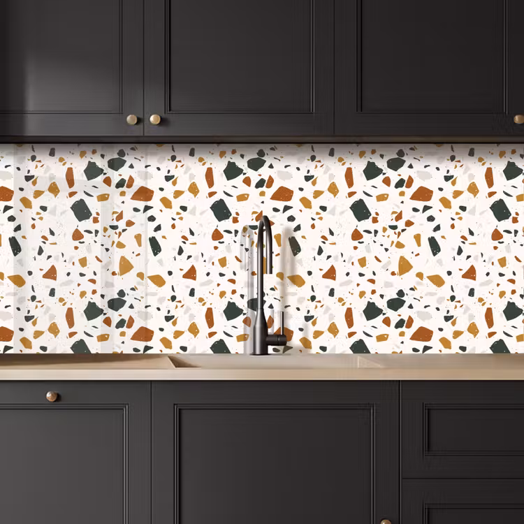 Terrazzo - Patroon - Wit - Terra keuken achterwand 2 middel 871 -sfeer1