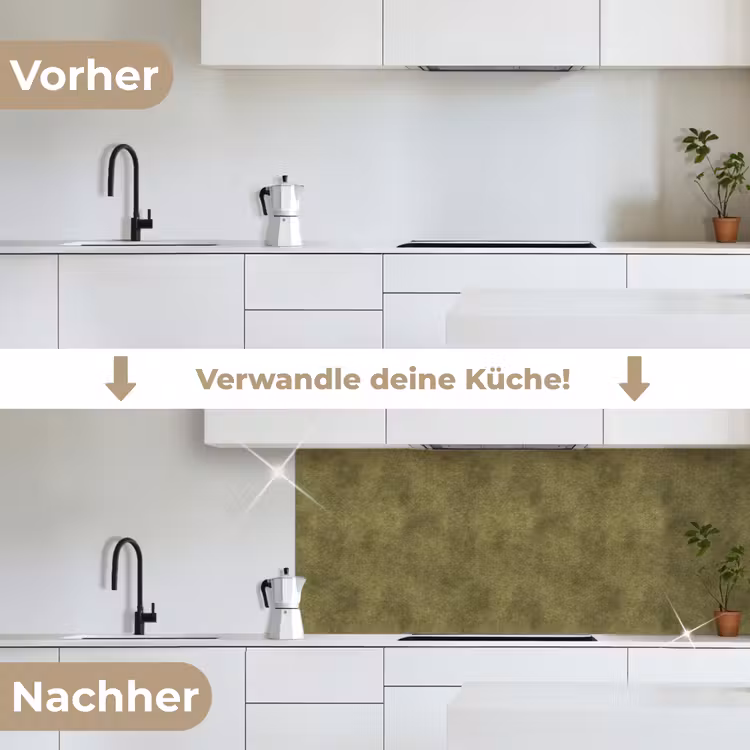 Textuur - Abstract - Groen keuken achterwand 2 middel 871 -voor-na_DE