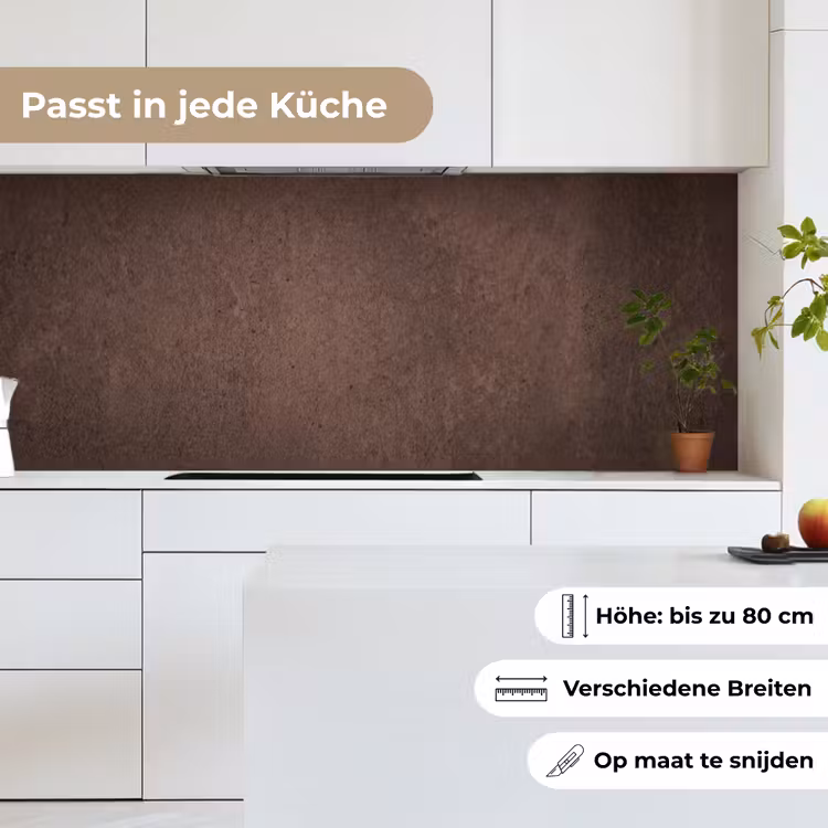 Textuur - Beton - Abstract - Donker - Bruin keuken achterwand 2 middel -sfeer4_DE