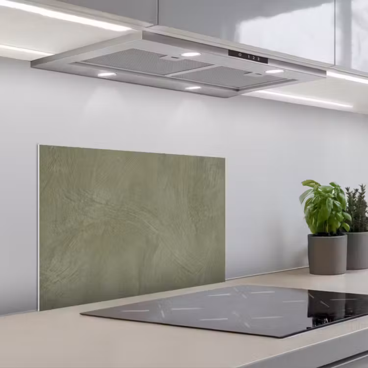 Textuur - Betonlook - Achtergrond - Modern - Groen keuken achterwand spatscherm klein -3d_schuin