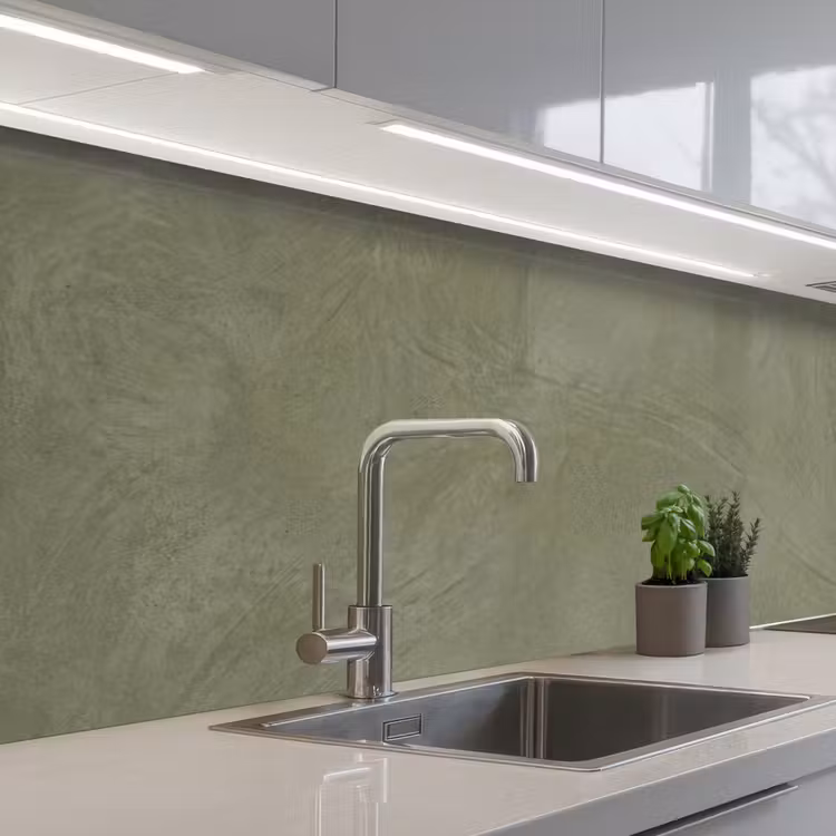 Textuur - Betonlook - Achtergrond - Modern - Groen keuken achterwand 2 middel -3d_schuin