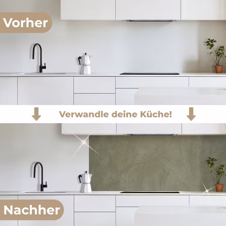 Textuur - Betonlook - Achtergrond - Modern - Groen keuken achterwand 2 middel -voor-na_DE