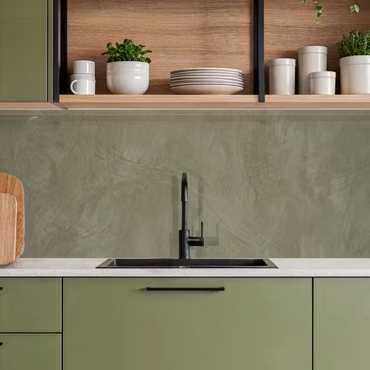 Textuur - Betonlook - Achtergrond - Modern - Groen keuken achterwand 2 middel -sfeer3