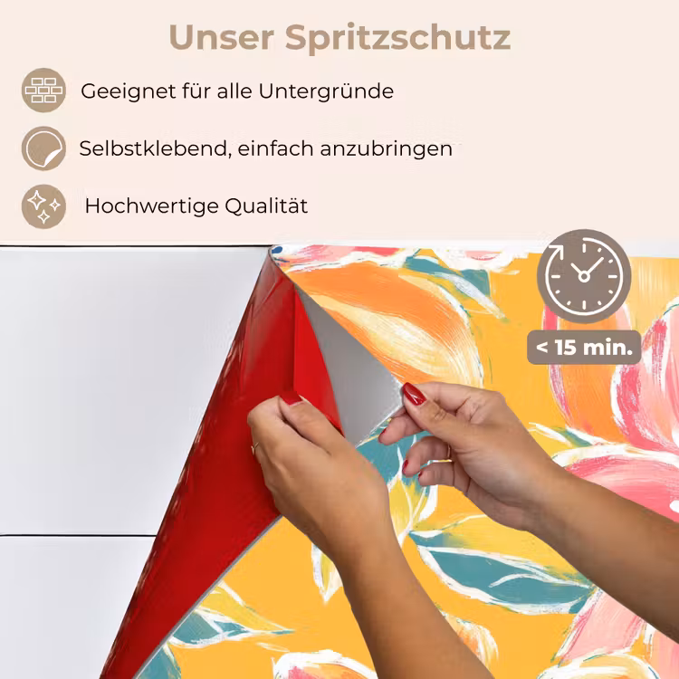 Textuur - Bloemen - Kleurrijk keuken achterwand spatscherm klein 900 -spatscherm_DE