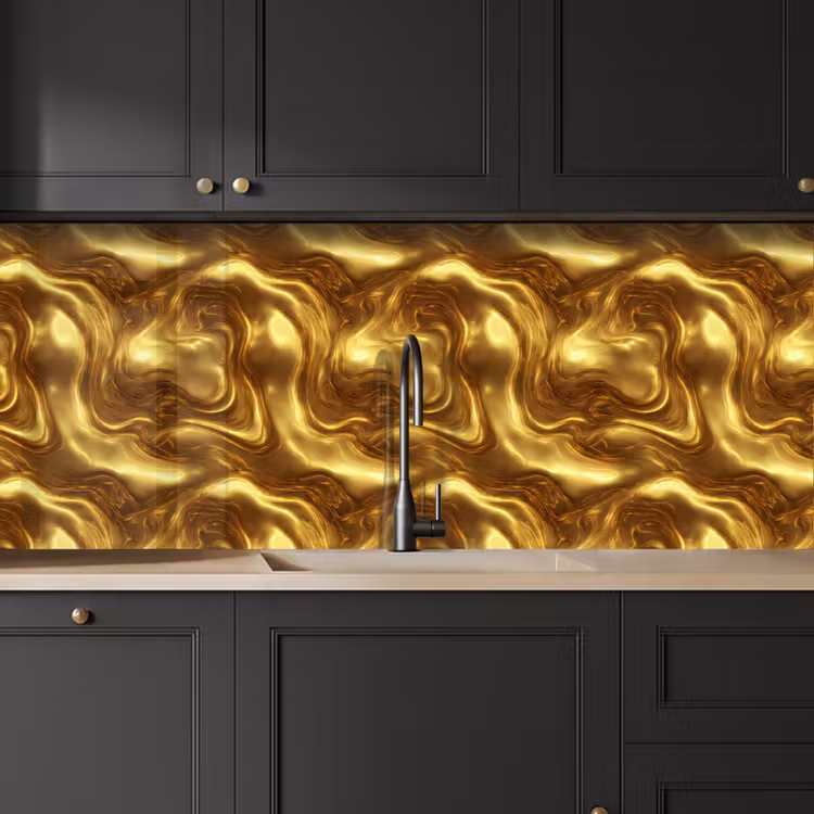 Textuur - Vloeibaar - Organisch - Goud keuken achterwand 2 middel 871 -sfeer1