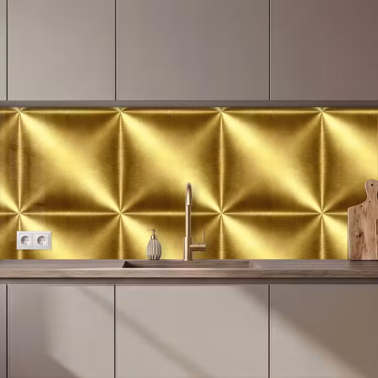 Textuur - Geborsteld Goud - Industrieel - Metallic keuken achterwand 2 middel 871 zz_3dshopping