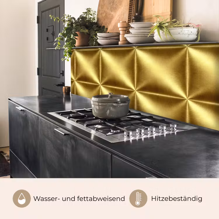 Textuur - Geborsteld Goud - Industrieel - Metallic keuken achterwand 2 middel 871 -usp_DE