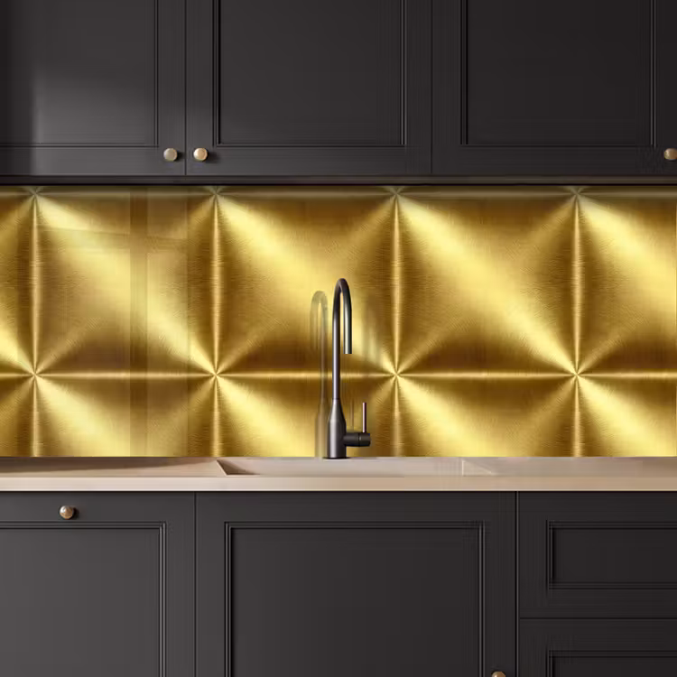 Textuur - Geborsteld Goud - Industrieel - Metallic keuken achterwand 2 middel 871 -sfeer1